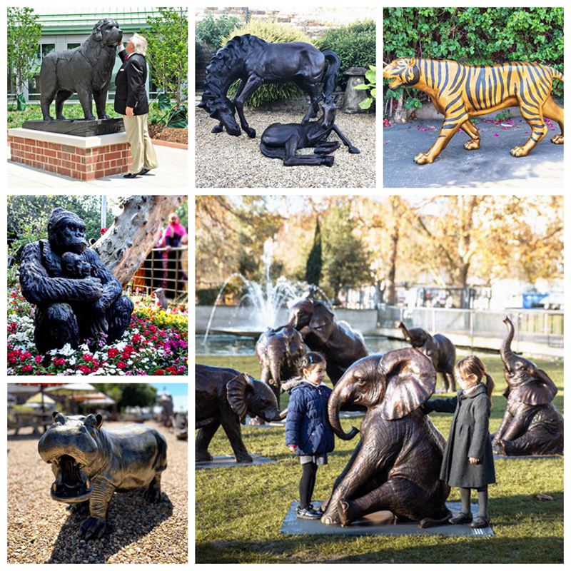 bronze wildlife animal statue