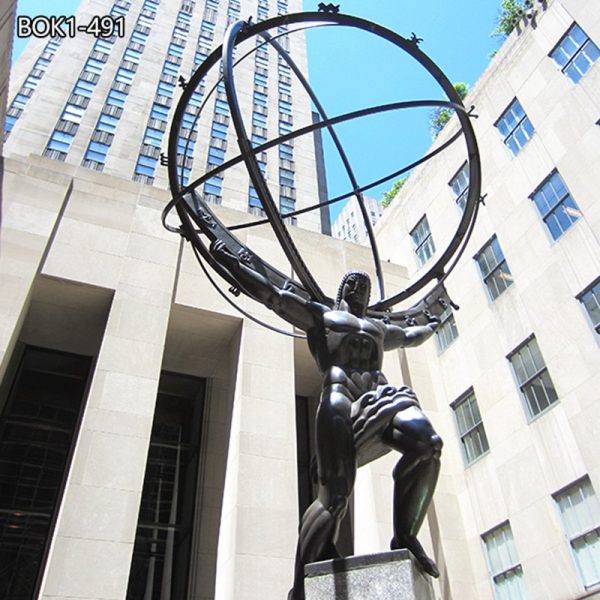 Rockefeller Center Bronze Atlas Statue Holding the World New York Art BOK1-491