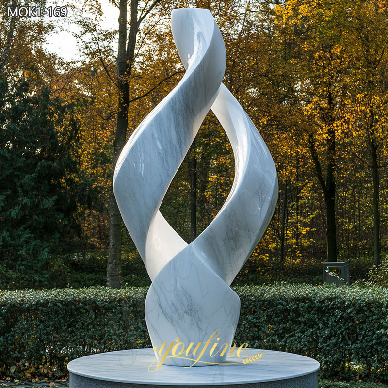 white marble abstract sculpture