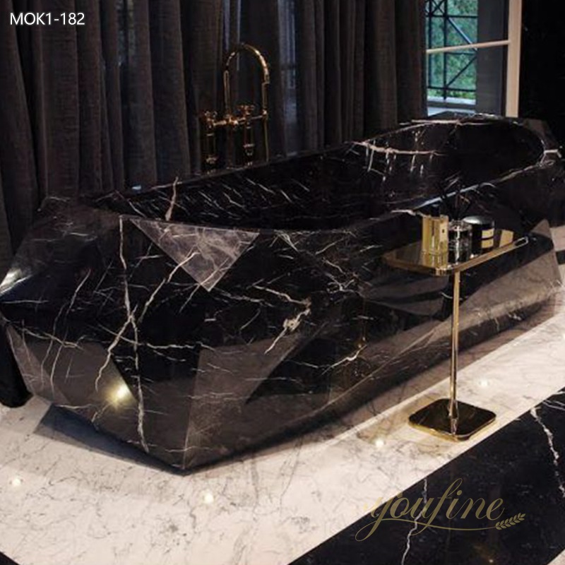 Art Black Marble Bathtub for Bathroom MOK1-182