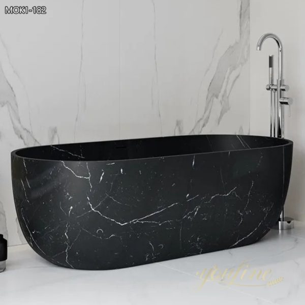 Art Black Marble Bathtub for Bathroom MOK1-182