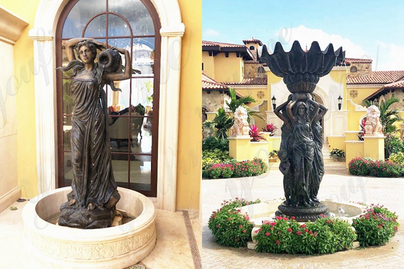 Artistic bronze figure fountain