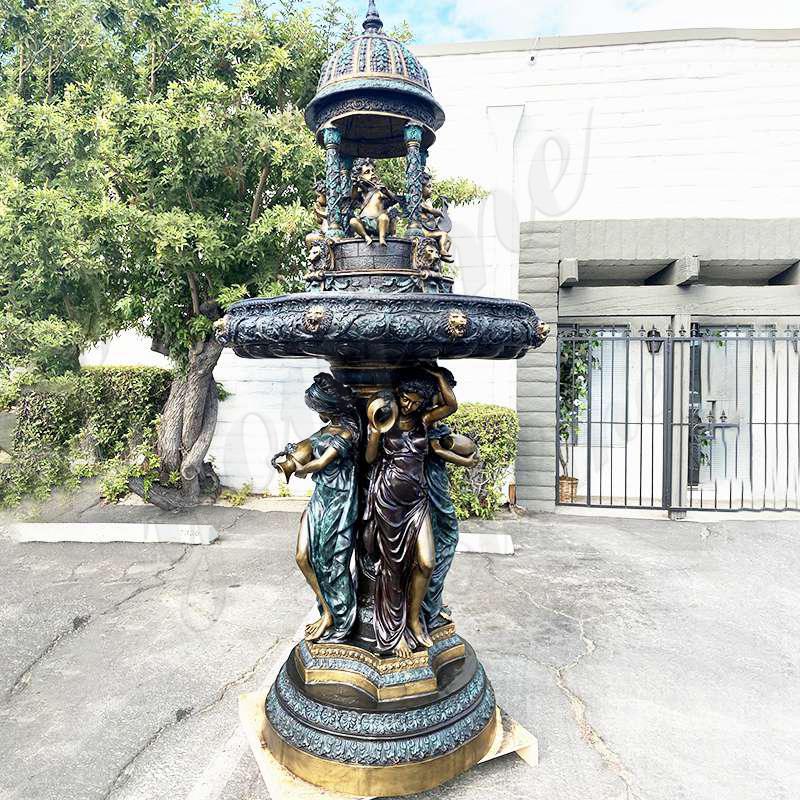 Durable bronze figure fountain