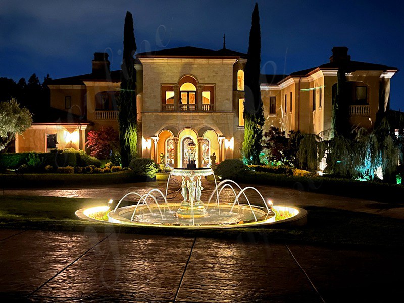 Elegant bronze statue water feature