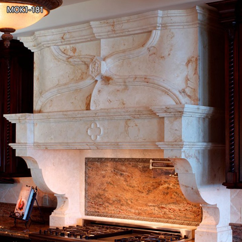 Exquisite Hand Carved Marble Range Hoods for Kitchen