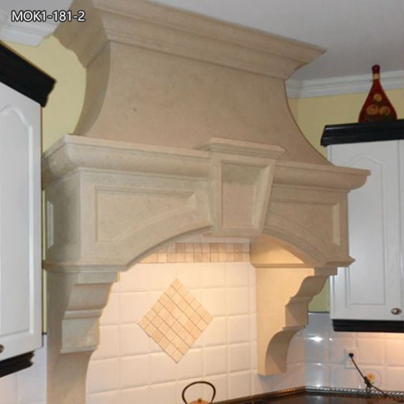 Exquisite Hand Carved Marble Range Hoods for Kitchen 