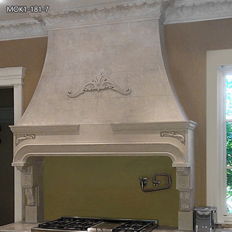 Exquisite Hand Carved Marble Range Hoods for Kitchen 