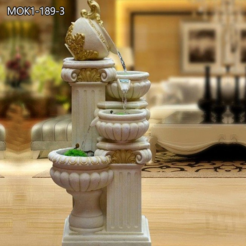 Marble Indoor Flowing Water Floor Flower Pot Fountain for the Home