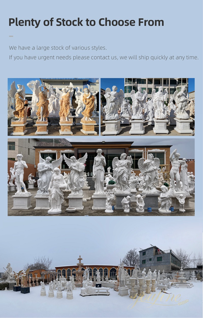 Outdoor Hand Carved Marble Four Season Statues For Garden