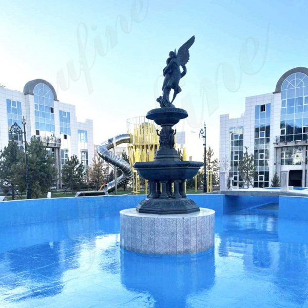 Outdoor bronze water feature