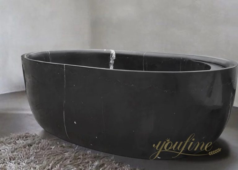 Art Black Marble Bathtub for Bathroom MOK1182 YouFine Sculpture