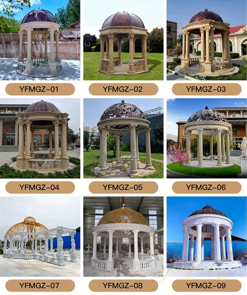 extra large gazebos made of natural marble