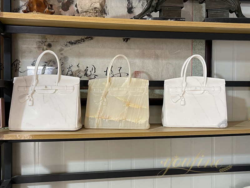 hand carved Birkin bag marble sculpture from YouFine