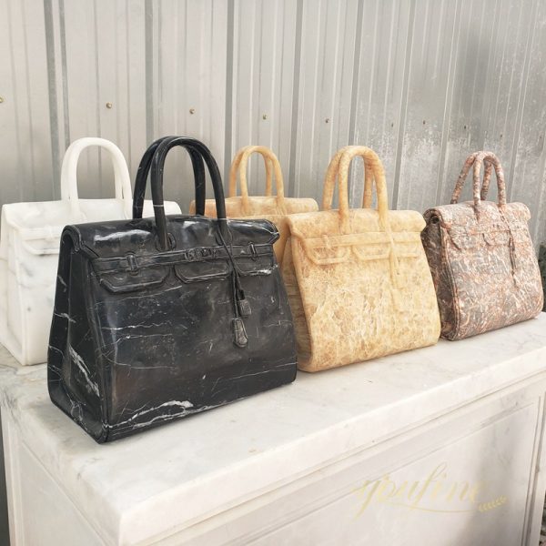 hand carved Birkin bag marble sculpture from YouFine