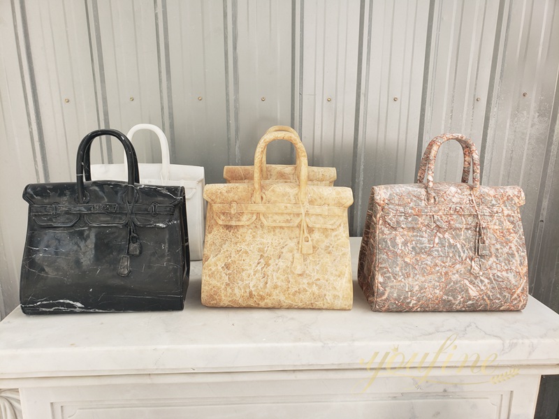 hand carved Birkin bag marble sculpture from YouFine