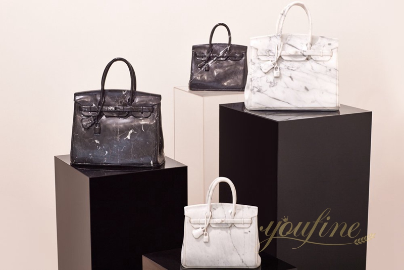 hand carved marble bag sculpture for sale
