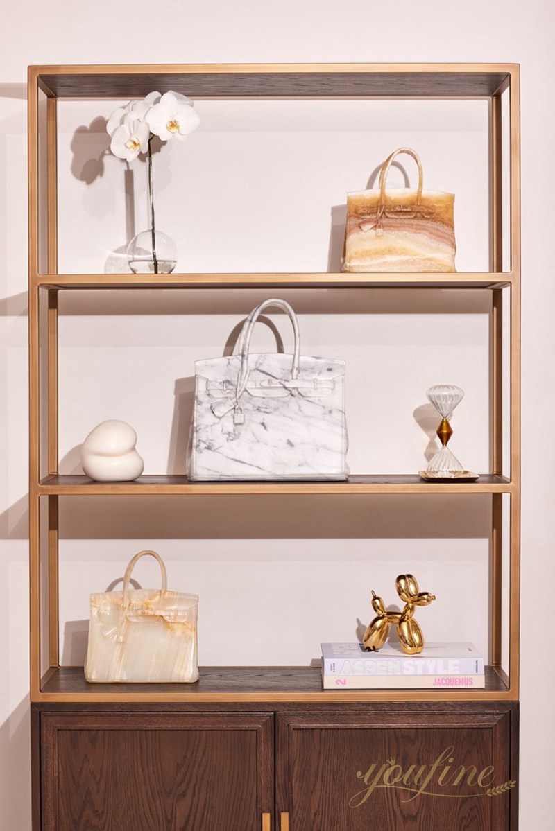 hand carved marble bag sculpture for sale