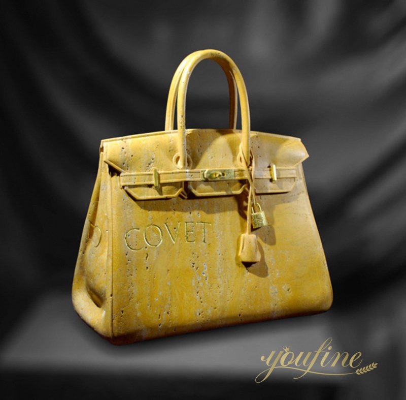 hand carved marble bag sculpture for sale
