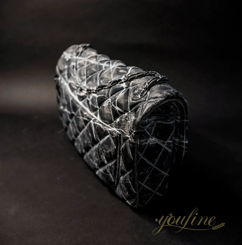 hand carved marble bag sculpture for sale