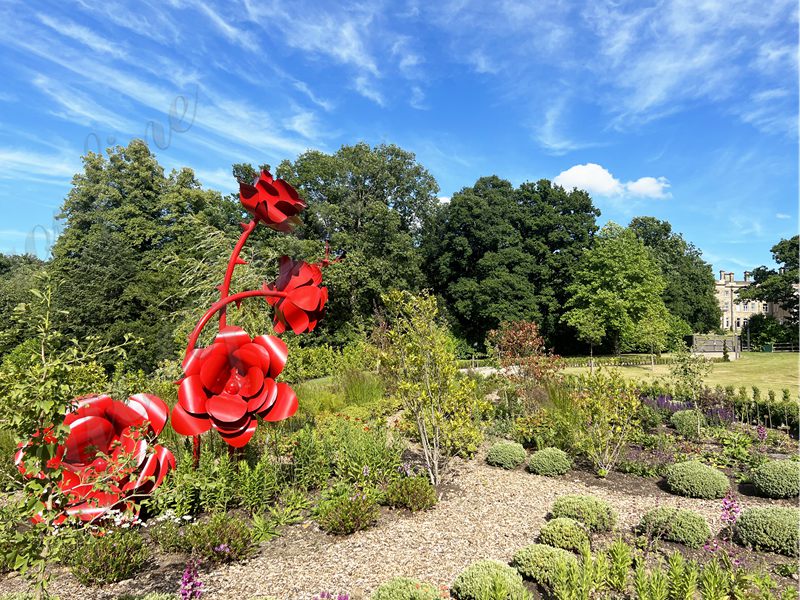 stainless steel rose sculpture