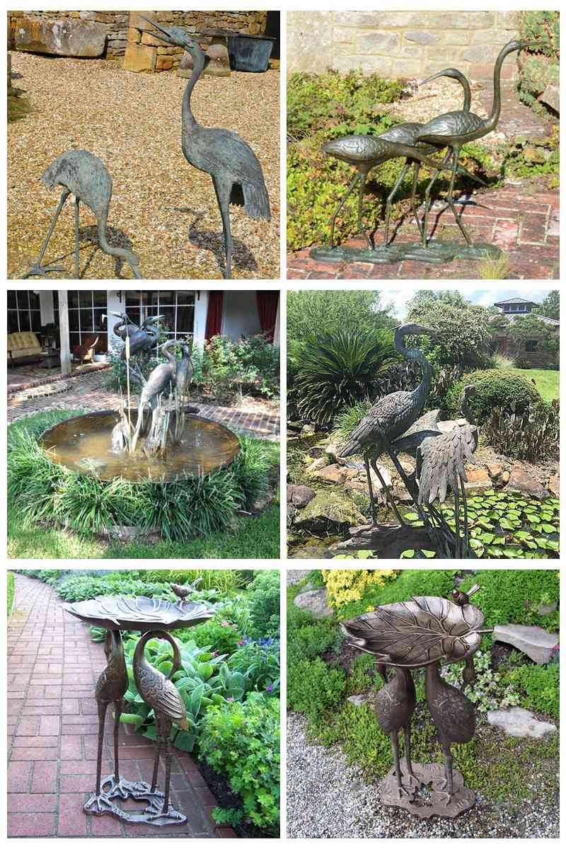 Bird fountain sculptures