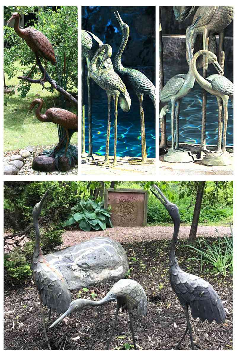 Bird fountain statues