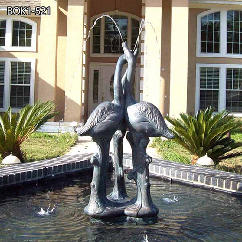 Outdoor Garden Bronze Bird Water Fountain Art