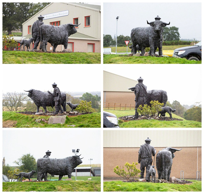 Bronze cow statue