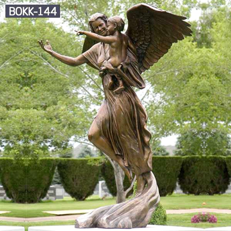 High Quality Beautiful Garden Bronze Classic Angle Sculpture for Sale BOKK-144