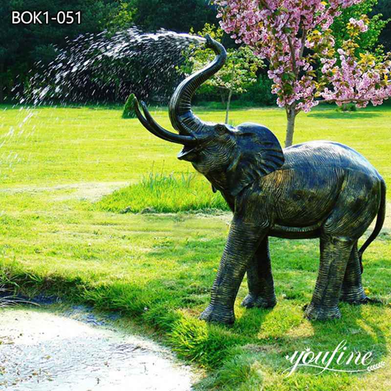 Life-size Bronze Elephant Pool Fountain Garden Ornament BOK1-051