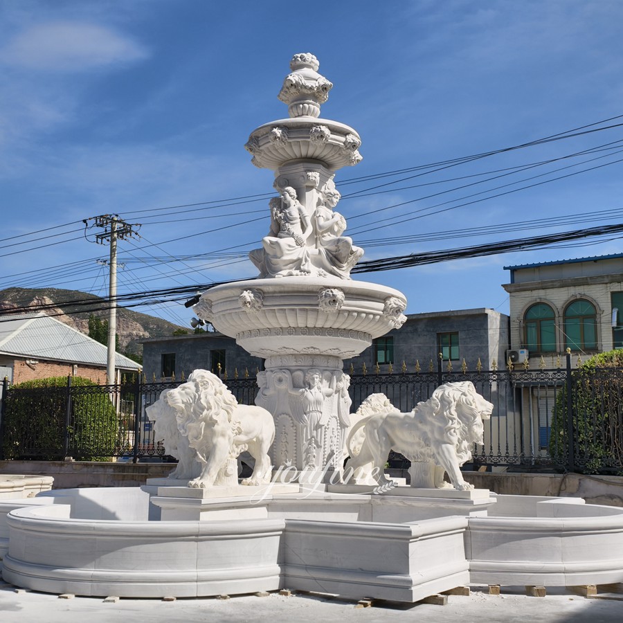Marble Lion Water Fountain Outdoor