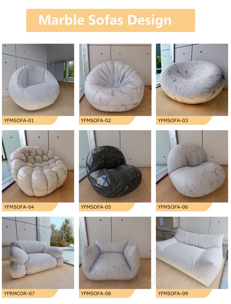 Modern Art Marble Sofa Sculpture for Sale