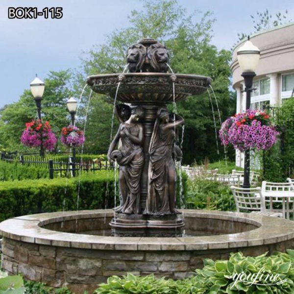 Modern Bronze Figures Water Fountain for Outdoor Garden for Sale BOK1-115