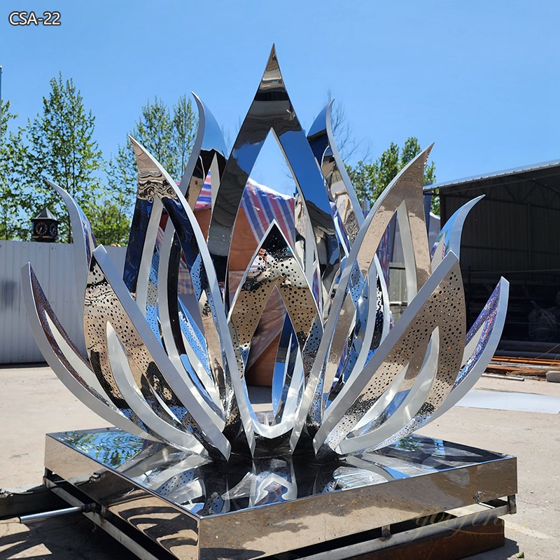 Modern Metal Lotus Flower Sculpture for Garden
