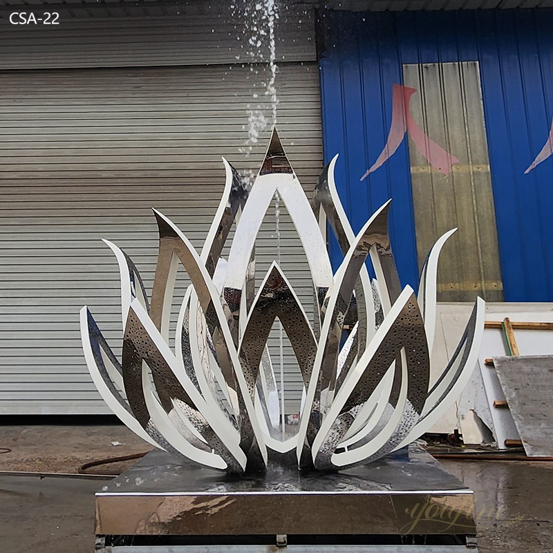 Modern Metal Lotus Flower Sculpture for Garden