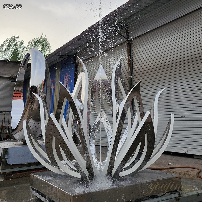 Modern Metal Lotus Flower Sculpture for Garden