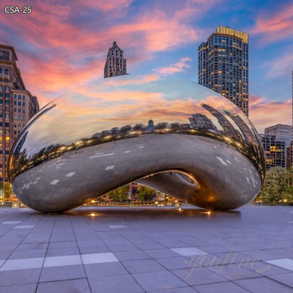 Modern Polished Stainless Steel Bean Sculpture for Sale CSA-25