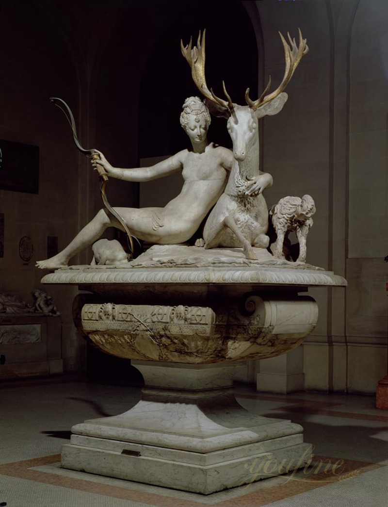 Natural Marble Fountain of Diana Sculpture for Sale MOK1-206