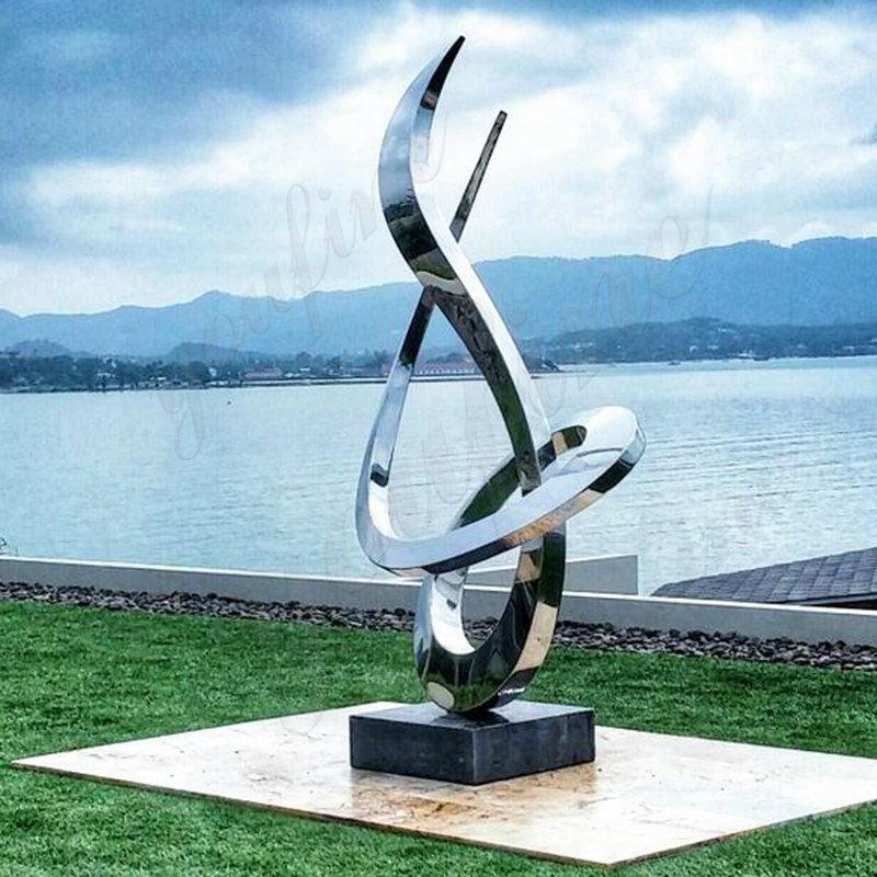 Popular Modern Style Mirror Polished Stainless Steel Sculpture