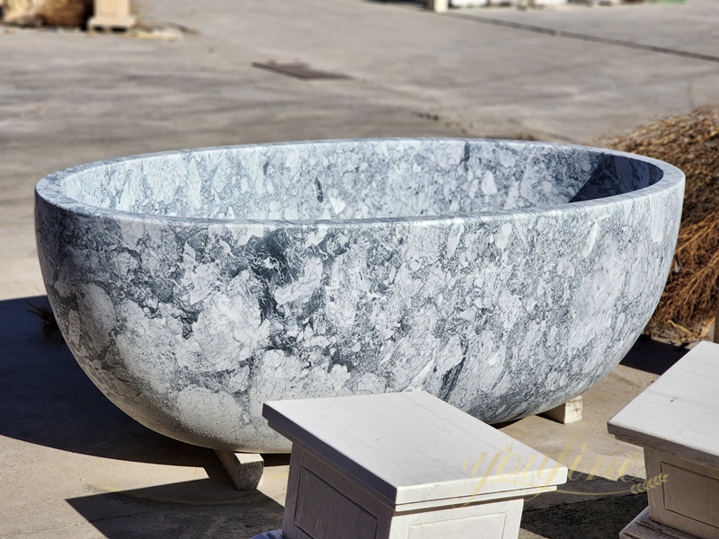 Timeless Elegance White Marble Bathtub for Bathroom