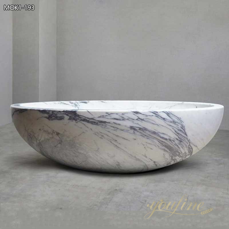 Timeless Elegance White Marble Bathtub for Bathroom