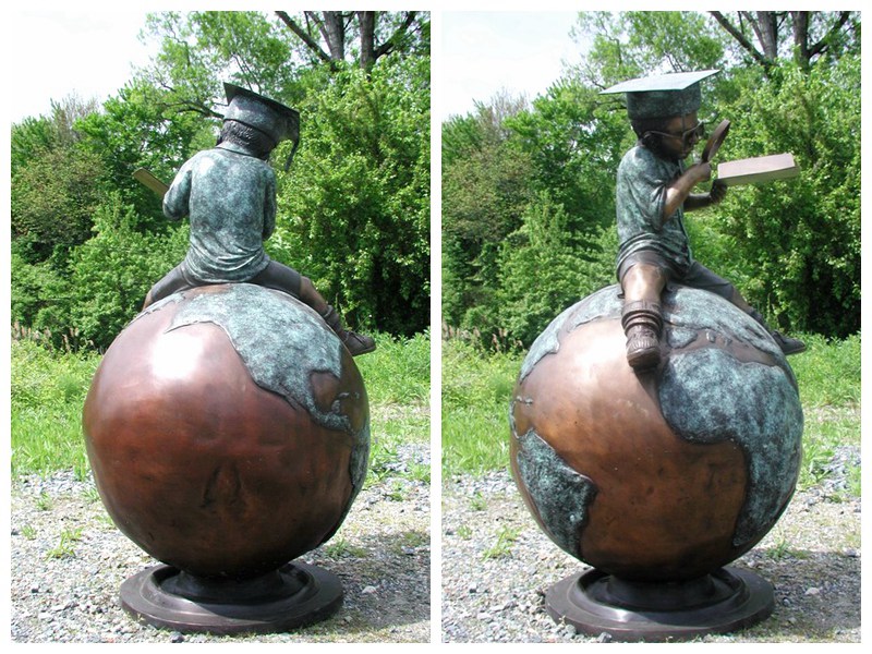 bronze globe statue
