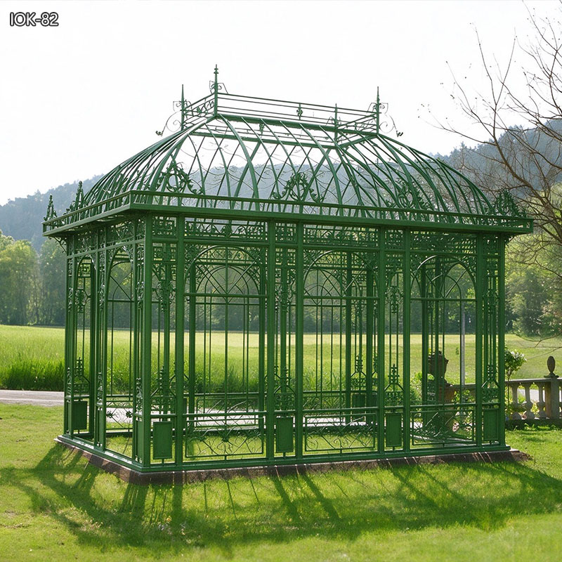 pergola in ferro battuto verde