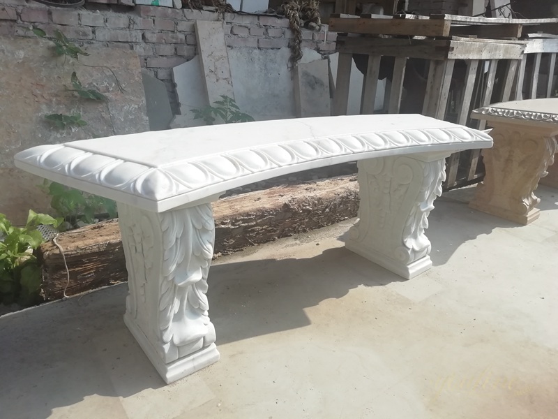 hand carved natural marble bench for sale