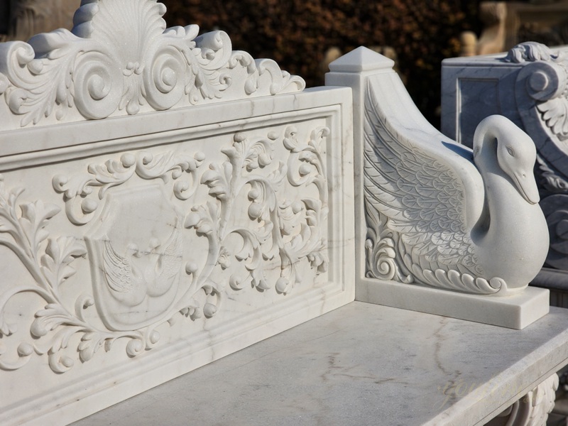 hand carved natural marble bench for sale