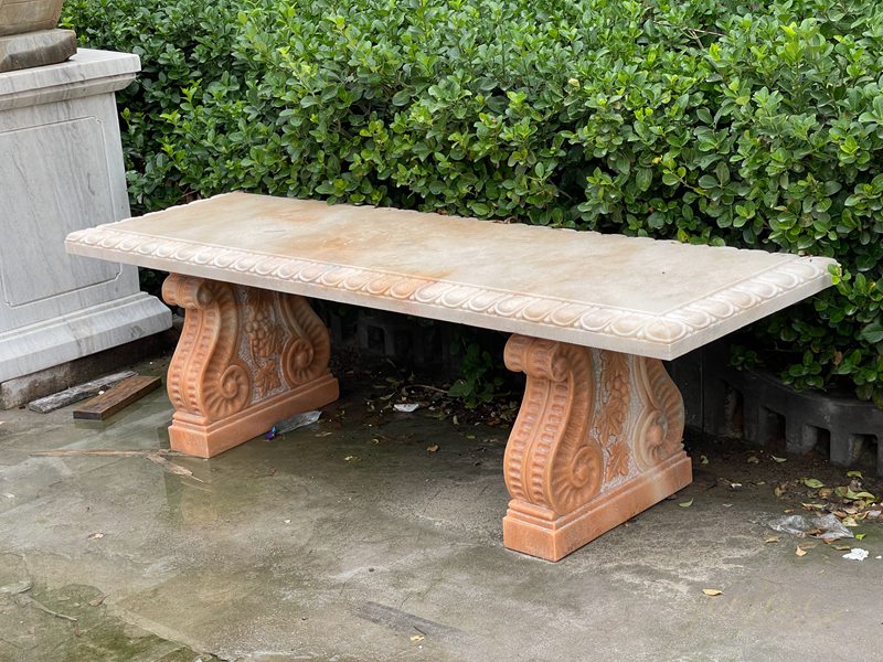 hand carved natural marble bench for sale