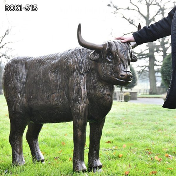 highland cow statue for gardens