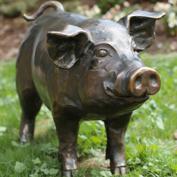 large garden pig statue