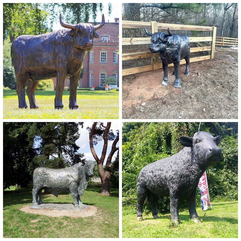 large highland cow statue