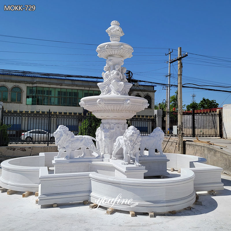 large lion statue water fountain